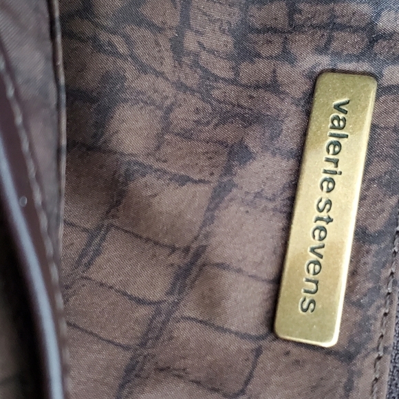 Valerie Stevens Purple Suede Tote Bag Patchwork Double Strap Leather Purse Retro - Picture 13 of 13